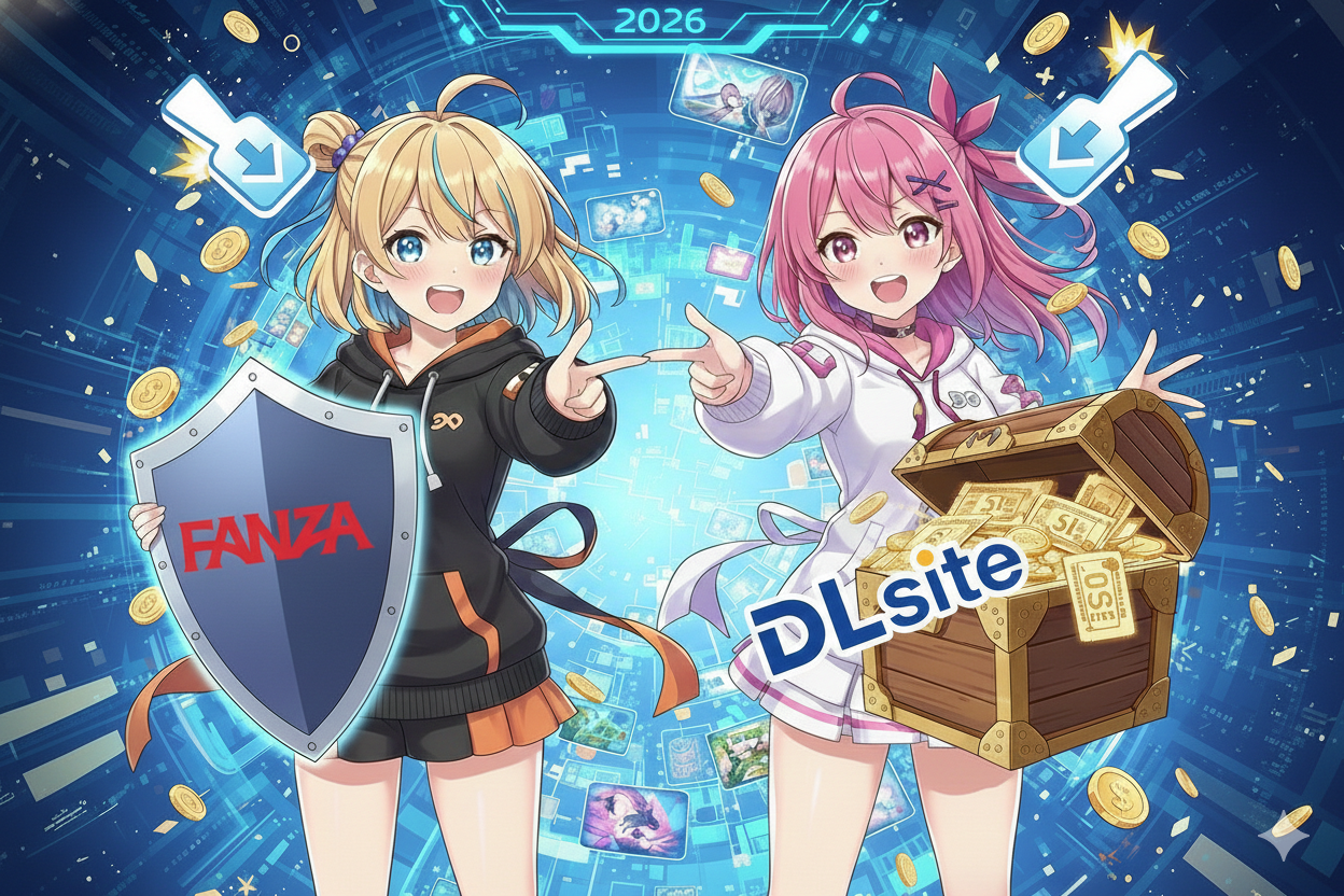 エロゲおすすめDLサイト比較：FANZAとDLsiteのサービス内容・セール・ポイント還元の違いを徹底解説